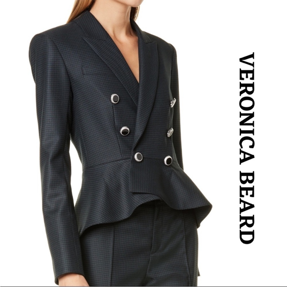 NWT Veronica Beard Rhodora Double Breasted Peplum Blazer